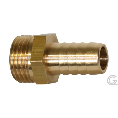 Brass hose nozzle - hose tail Ø 13mm male thread Ø 1/2"